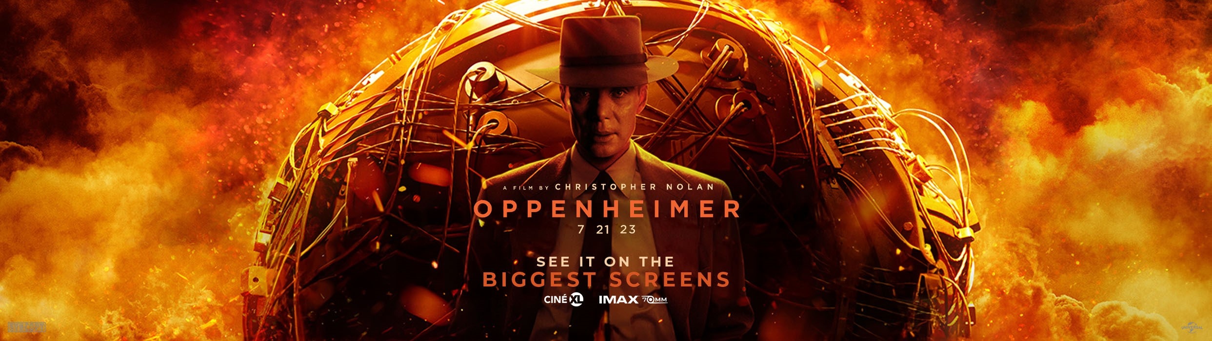 Man stands in from of the Atom bomb in Christopher Nolan's Oppenheimer coming to Harkins July 21 in IMAX & CINE XL. Get tickets now at Harkins!