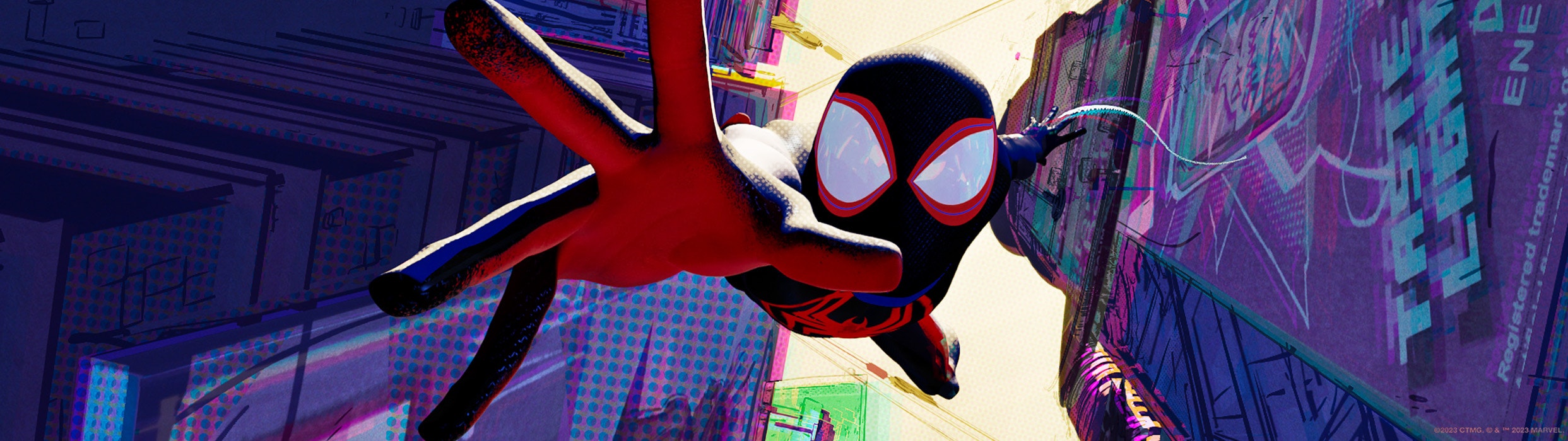 Spider-Man Across The Spider-Verse. Different Spider-People all come together at Harkins. 