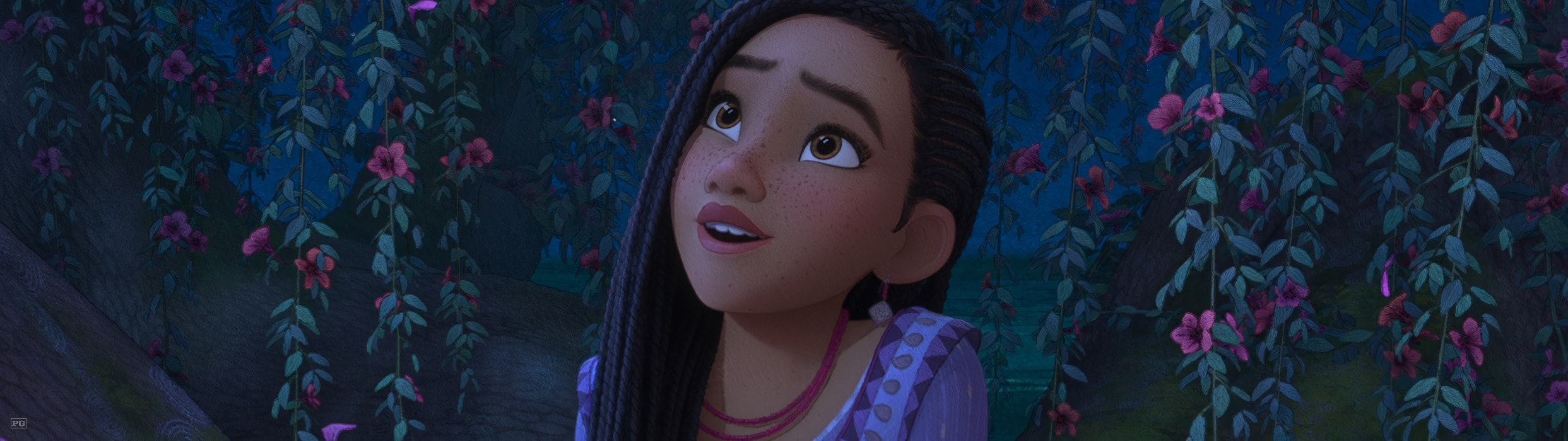 Asha, the newest Disney animated character looks to the stars in WISH, now showing at Harkins. Get tickets today!